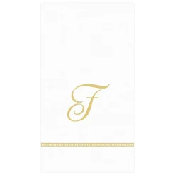 Caspari Bridal Shower|Mother'S Day|Hemstitch Script Single Initial Paper Guest Towel Napkins - 15 Per Package