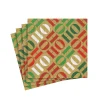 Caspari Christmas Napkins|Paper Cocktail Napkins|Ho Ho Ho Paper Cocktail Napkins in Gold - 20 Per Package