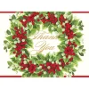 Caspari Thank You Notes|Holly And Berry Wreath Foil Thank You Notes - 8 Note Cards And Envelopes