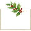 Caspari Christmas Place Cards|Place Cards|Holly Sprig Foil Place Cards - 8 Per Package