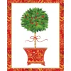 Personalization by Caspari Personalized Holiday Cards|Personalized Christmas Cards|Holly Topiary in Red Pot Personalized Christmas Cards