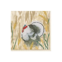 Caspari Thanksgiving|Boxed Cocktail Napkins|Homestead Turkey Taupe Boxed Cocktail Napkins - 40 Per Box