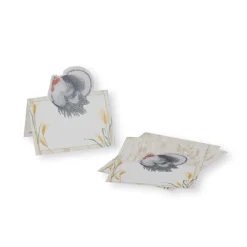 Caspari Thanksgiving|Place Cards|Homestead Turkey Taupe Die-Cut Place Cards - 8 Per Package