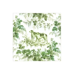 Caspari Paper Cocktail Napkins|Hunting Toile Evergreen Cocktail Napkins - includes 20 Cocktail Napkins