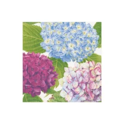 Caspari Paper Cocktail Napkins|Hydrangea Garden Paper Cocktail Napkins in Blue - 20 Per Package