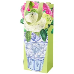 Caspari Gift & Bottle Bags|Hydrangea Summer Wine & Bottle Gift Bags - 1 Each