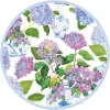 Caspari Bridal Shower|Paper Placemats|Hydrangeas and Porcelain Round Paper Placemats - 12 Per Package