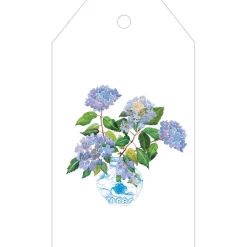 Caspari Bridal Shower|Gift Tags & Enclosure Cards|Hydrangeas And Porcelain Gift Tags - 4 Per Package