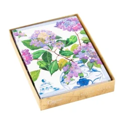 Caspari Note Cards|Hydrangeas and Porcelain Assorted Boxed Note Cards - 8 Note Cards & 8 Envelopes