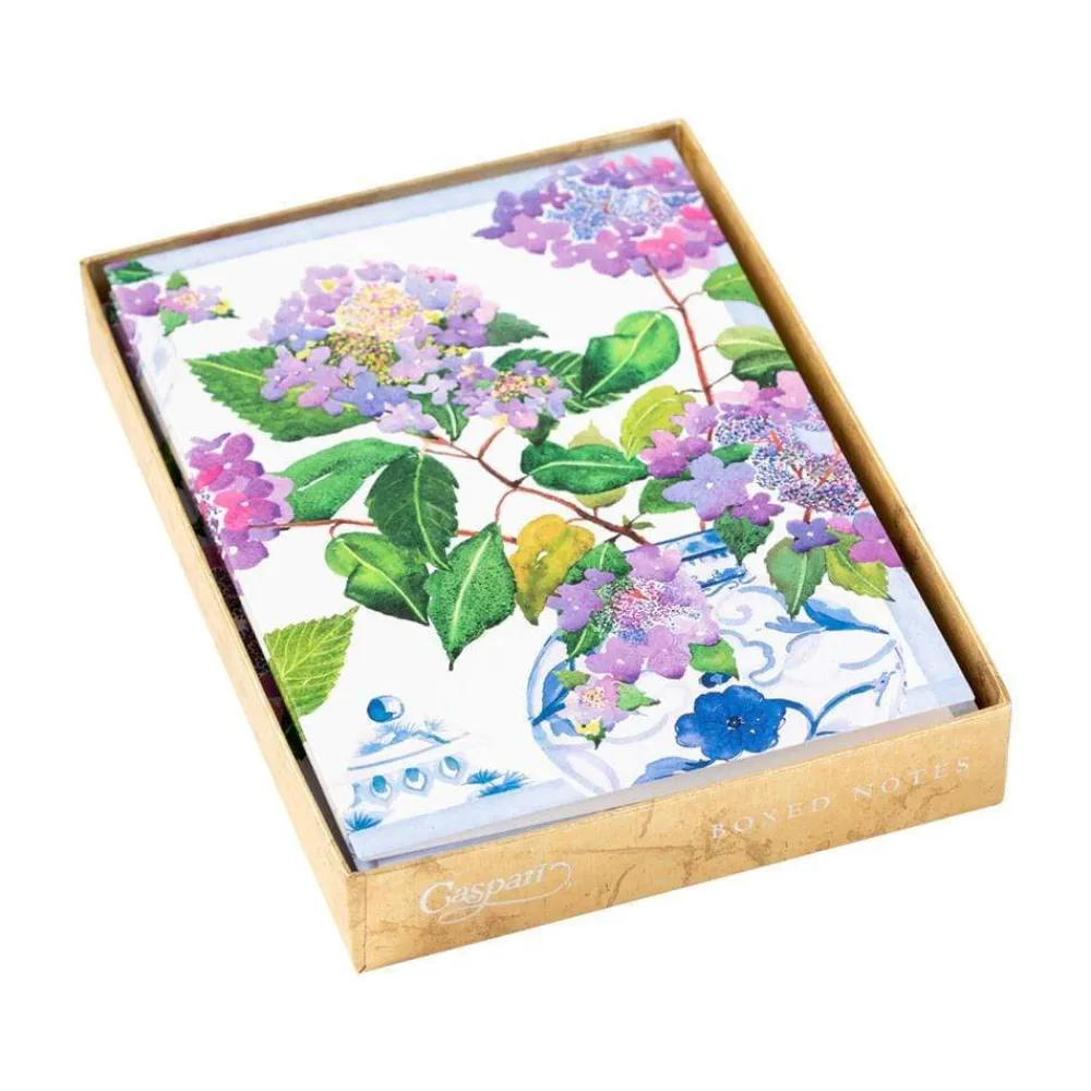 Caspari Note Cards|Hydrangeas and Porcelain Assorted Boxed Note Cards - 8 Note Cards & 8 Envelopes