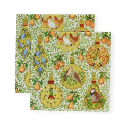 Caspari Christmas Napkins|Paper Cocktail Napkins|In A Pear Tree Cocktail Napkins - 20 Per Package