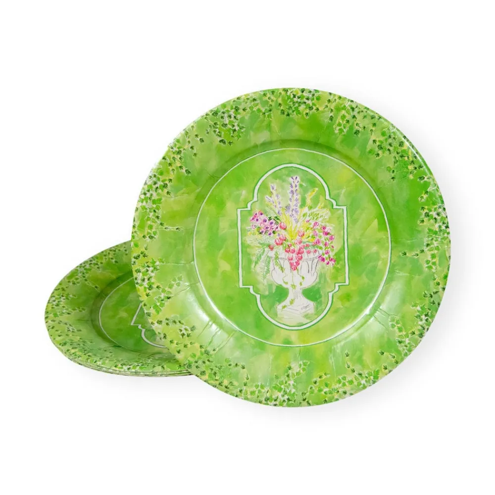 Caspari Paper Salad And Dessert Plates|Jardin De Luxembourg Salad & Dessert Plates - 8 Per Package