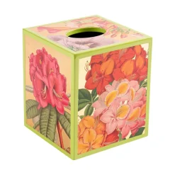 Caspari Lacquerware|Mother'S Day|Jefferson's Garden Study Lacquer Tissue Box Cover in Gold - 1 Each