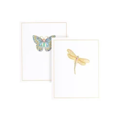 Caspari Note Cards|Jeweled Insects Foil Embossed Assorted Boxed Note Cards - 10 Note Cards & 10 Envelopes