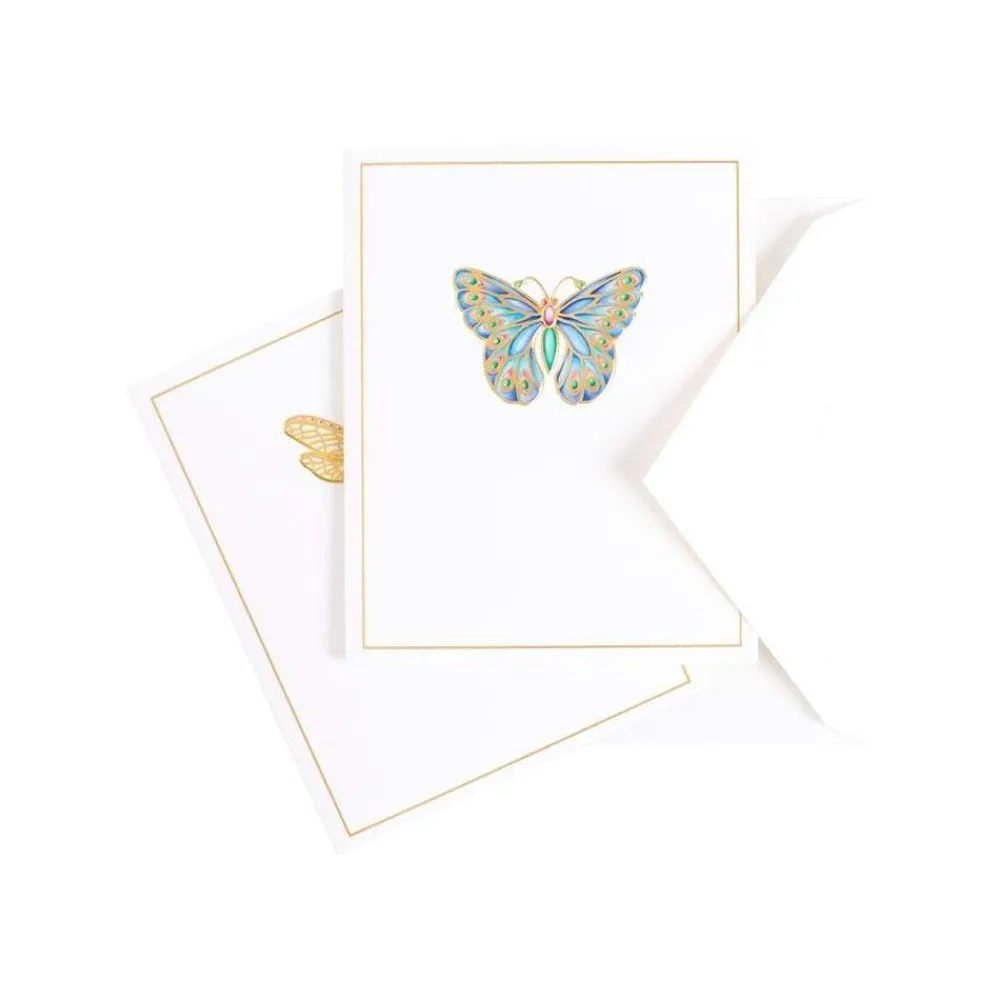 Caspari Note Cards|Jeweled Insects Foil Embossed Assorted Boxed Note Cards - 10 Note Cards & 10 Envelopes
