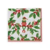 Caspari Christmas Napkins|Paper Cocktail Napkins|Jingle Elves Cocktail Napkins - 20 Per Package