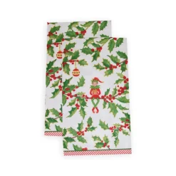 Caspari Christmas Napkins|Paper Guest Towels|Jingle Elves Guest Towel Napkins - 15 Per Package