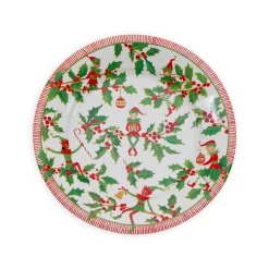 Caspari Christmas Plates|Paper Salad And Dessert Plates|Jingle Elves Salad & Dessert Plates - 8 Per Package