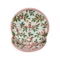 Caspari Christmas Plates|Paper Salad And Dessert Plates|Jingle Elves Salad & Dessert Plates - 8 Per Package