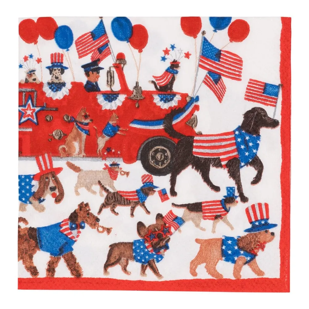 Caspari Paper Cocktail Napkins|Join The Parade Cocktail Napkins - 20 Per Package