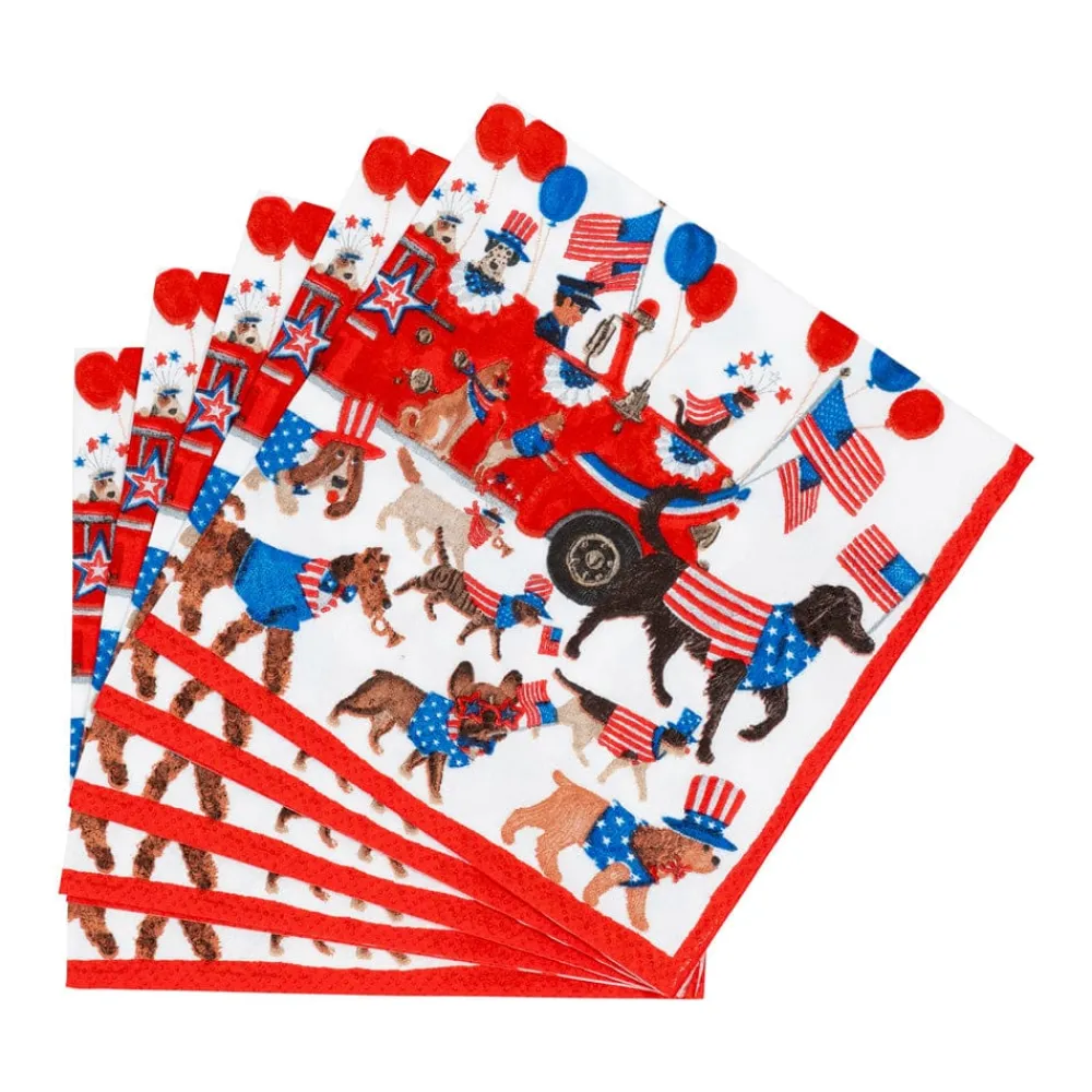 Caspari Paper Cocktail Napkins|Join The Parade Cocktail Napkins - 20 Per Package