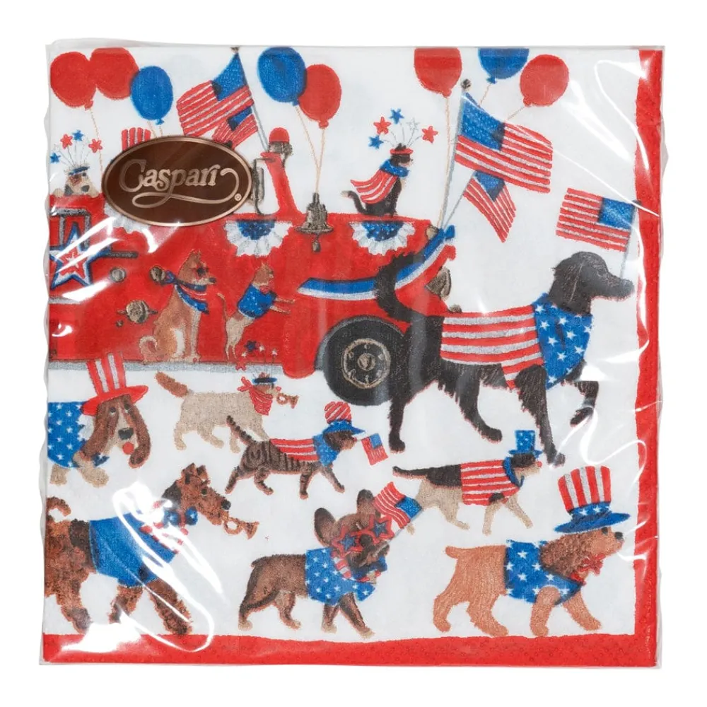 Caspari Paper Cocktail Napkins|Join The Parade Cocktail Napkins - 20 Per Package