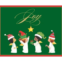 Caspari Christmas And Holiday Cards|Boxed Holiday Cards|Joyous Baby Angels Petite Boxed Christmas Cards - includes 15 cards & envelopes