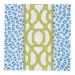 Caspari Paper Cocktail Napkins|Knots And Spots Blue & Green Cocktail Napkins - 20 Per Package