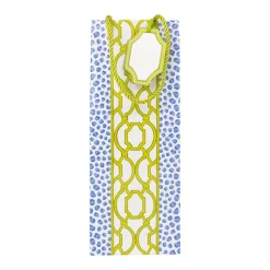 Caspari Gift & Bottle Bags|Knots And Spots Blue & Green Wine & Bottle Gift Bags - One Gift Bag Included
