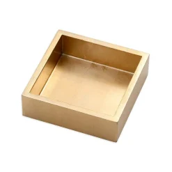 Caspari Lacquerware|Tailgates|Lacquer Cocktail Napkin Holder in Gold - 1 Each
