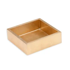 Caspari Lacquerware|Tailgates|Lacquer Cocktail Napkin Holder in Gold - 1 Each