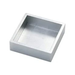 Caspari Lacquerware|Engagement Party|Lacquer Cocktail Napkin Holder in Silver - 1 Each