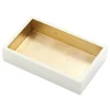 Caspari Lacquerware|Tailgates|Lacquer Guest Towel Napkin Holder in Ivory & Gold - 1 Each
