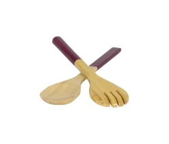 Albert L Punkt Tailgates|Kitchen Essentials|Lacquered Bamboo Salad Servers in Blackberry - 1 Pair