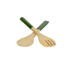 Albert L Punkt Tailgates|Kitchen Essentials|Lacquered Bamboo Salad Servers in Grass Green - 1 Pair