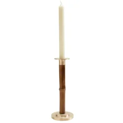 Caspari Candlesticks|Lamps & Candle Holders|Large Bamboo Candlestick in Medium Brown - 1 Each