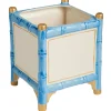 Abigails Memorial Day|Cachepots & Pots|Large Blue & Gold Bamboo Cachepot