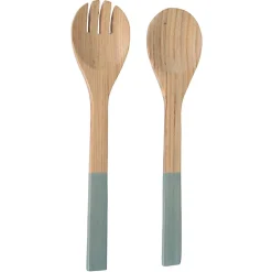 Albert L Punkt Kitchen Essentials|Lacquer Trays And Accessories|Large Lacquered Bamboo Salad Servers in Ice Blue - 1 Pair