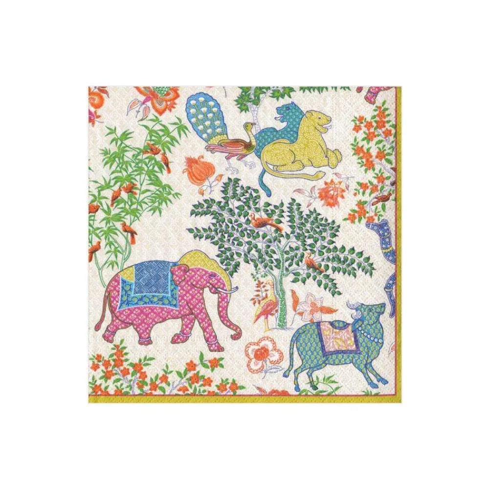 Caspari Paper Cocktail Napkins|Le Jardin De Mysore Paper Cocktail Napkins - 20 Per Package