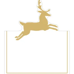 Caspari Christmas Place Cards|Place Cards|Leaping Deer Foil Place Cards - 8 Per Package