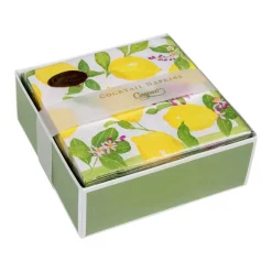 Caspari Boxed Cocktail Napkins|Limoncello Boxed Cocktail Napkins - 40 Per Box
