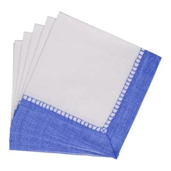 Caspari Tailgates|Paper Cocktail Napkins|Linen Blue Napkin Cocktail - 20 count