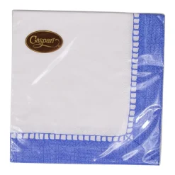 Caspari Tailgates|Paper Cocktail Napkins|Linen Blue Napkin Cocktail - 20 count