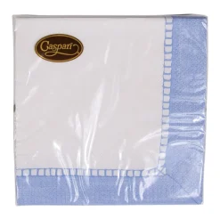 Caspari Engagement Party|Bridal Shower|Linen Border Light Blue Napkin Cocktail - 20 count