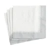 Caspari Christmas Napkins|Engagement Party|Linen Border Paper Cocktail Napkins in Silver - 20 Per Package