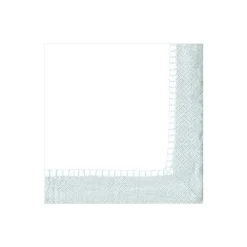 Caspari Christmas Napkins|Engagement Party|Linen Border Paper Cocktail Napkins in Silver - 20 Per Package