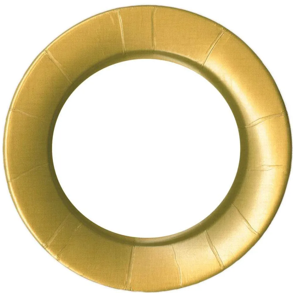 Caspari Christmas Plates|Graduation Celebration|Linen Border Paper Dinner Plates in Gold - 8 Per Package