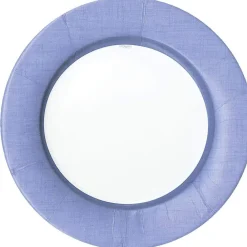 Caspari Baby Shower|Easter|Linen Border Paper Dinner Plates in Lavender - 8 Per Package