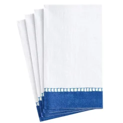 Caspari Tailgates|Graduation Celebration|Linen Marine Blue Guest Towel - 15 count
