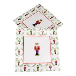 Caspari Christmas Plates|Paper Dinner Plates|Little Nutcracker Sq Dinner Plates - 8 Per Package